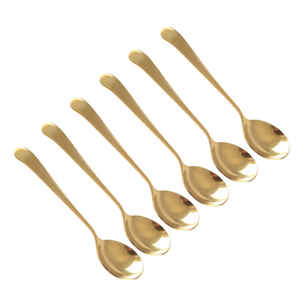 Golden dessert spoons - set of 6