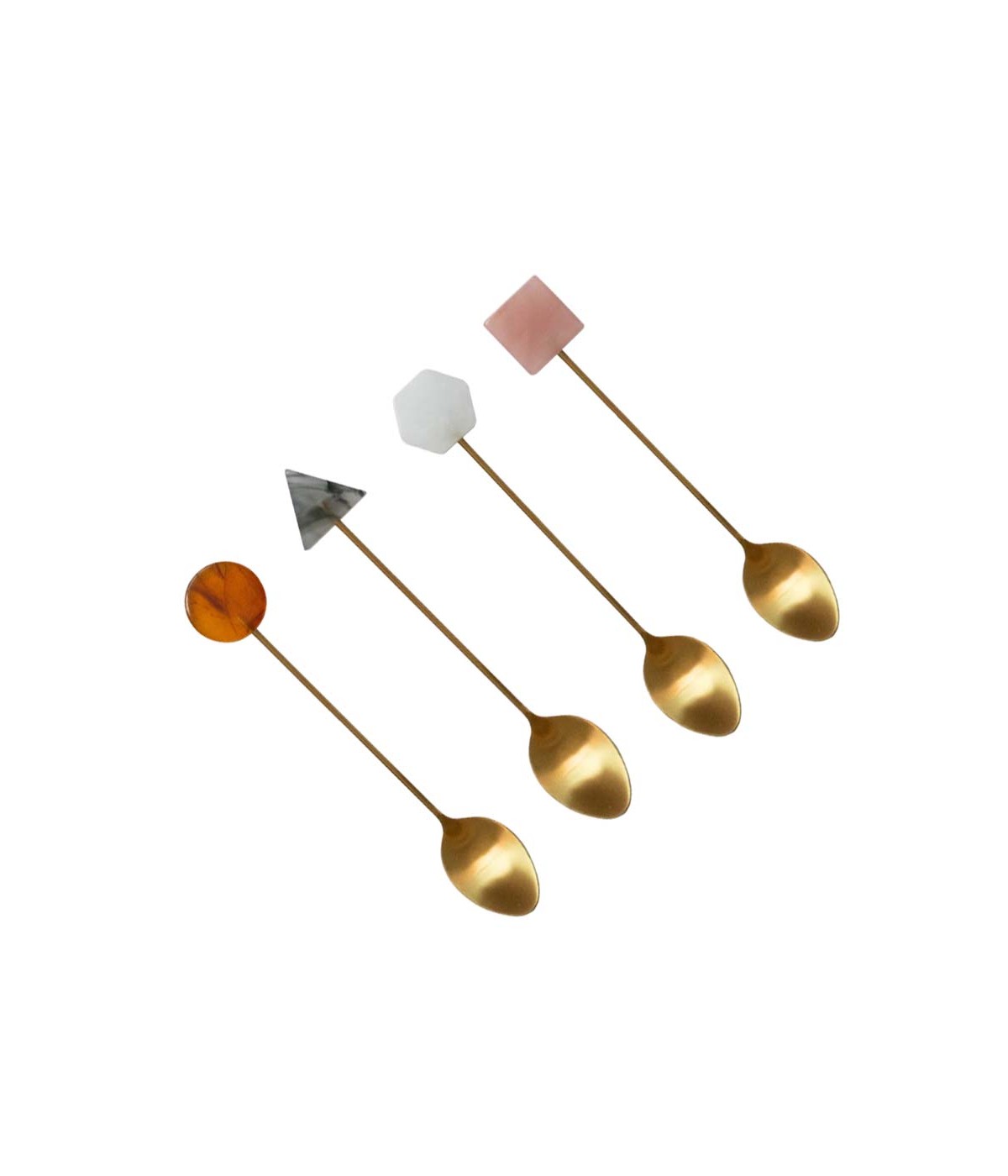 Spoons with multicolored acrylic tips - set of 4