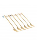 Fourchettes à dessert dorées étoile - lot de 6