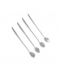 Silver long flower spoons - set of 4