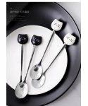 Black and white cat spoons - set of 6