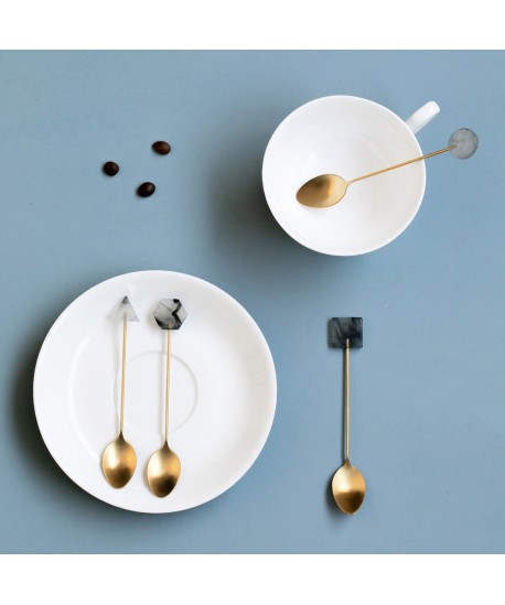 Spoons with multicolored acrylic tips - set of 4