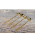 Golden long flower spoons - set of 4