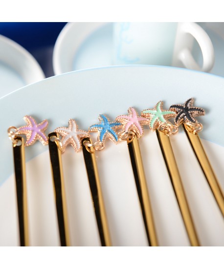 Fourchettes à dessert dorées étoile - lot de 6