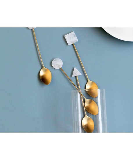 Spoons with multicolored acrylic tips - set of 4