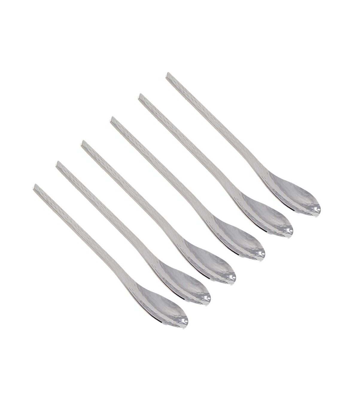 Hammered silver spoons - set of 6