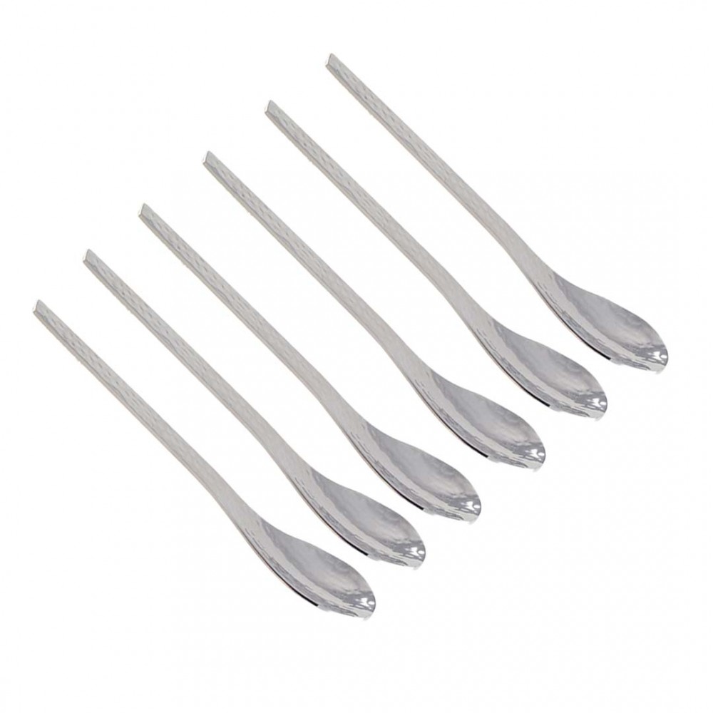 Hammered silver spoons - set of 6