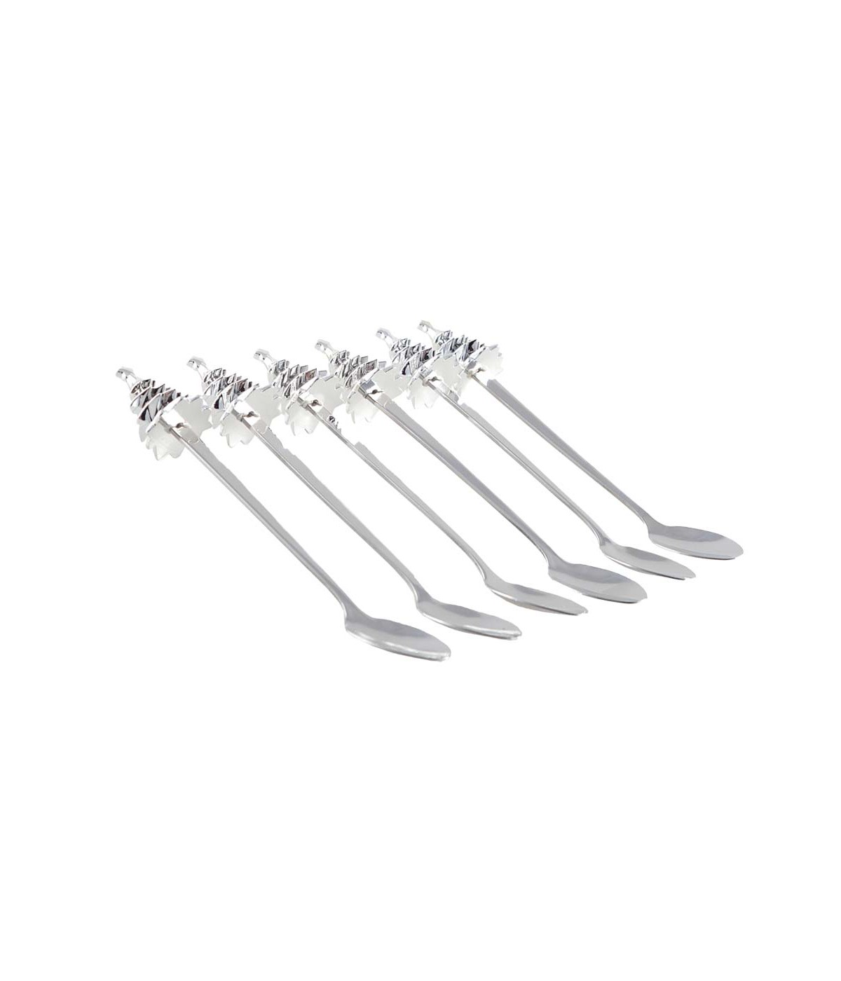 Cuillères sapin argentées - lot de 6