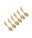 Cuillères feuilles dorées - lot de 6