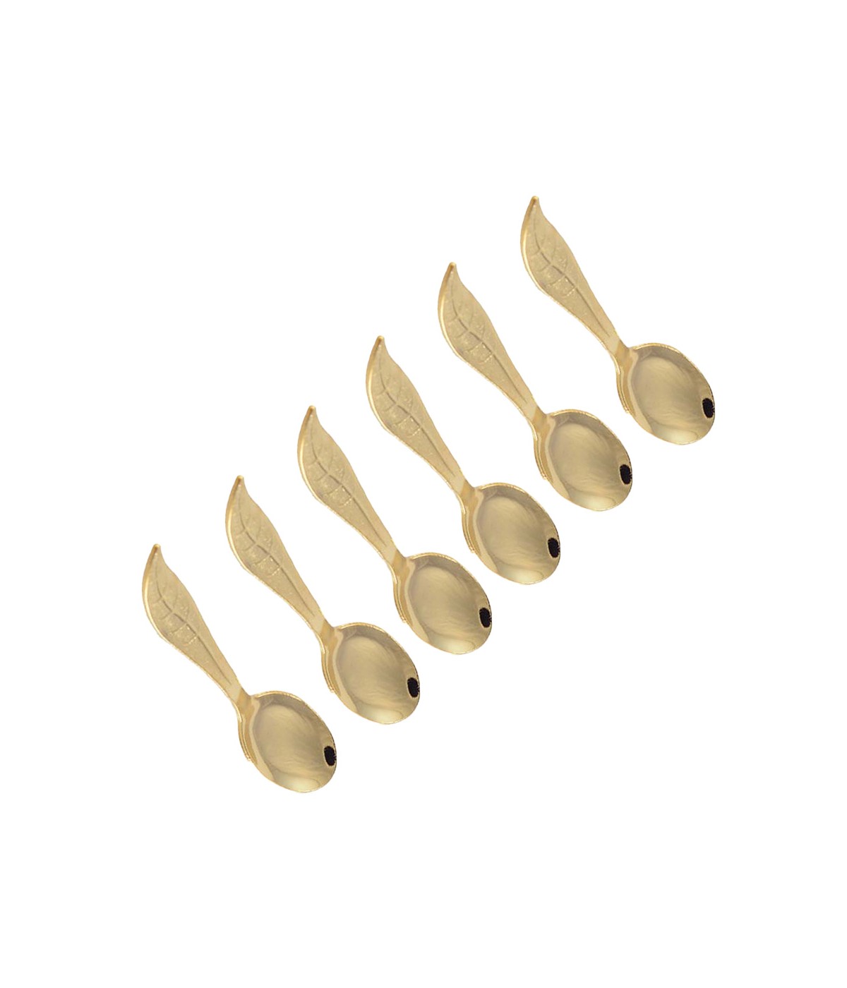 Cuillères feuilles dorées - lot de 6