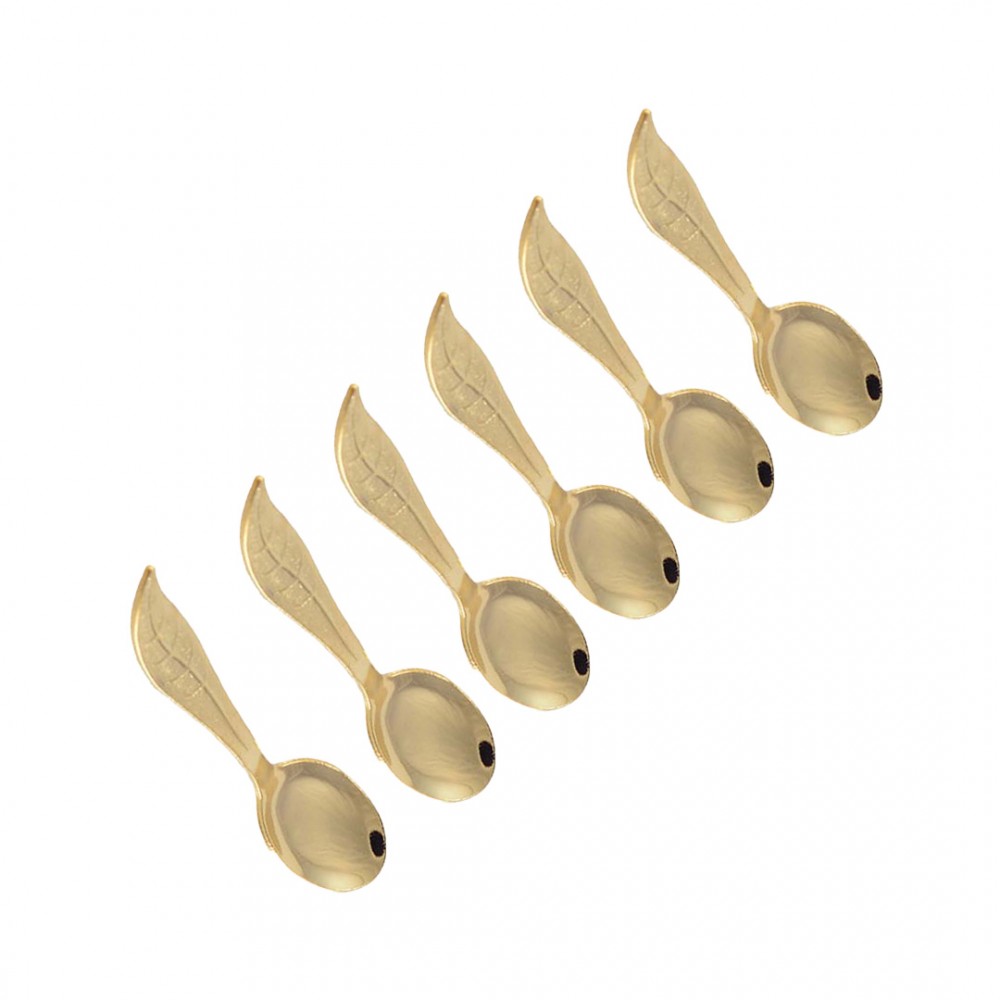 Cuillères feuilles dorées - lot de 6