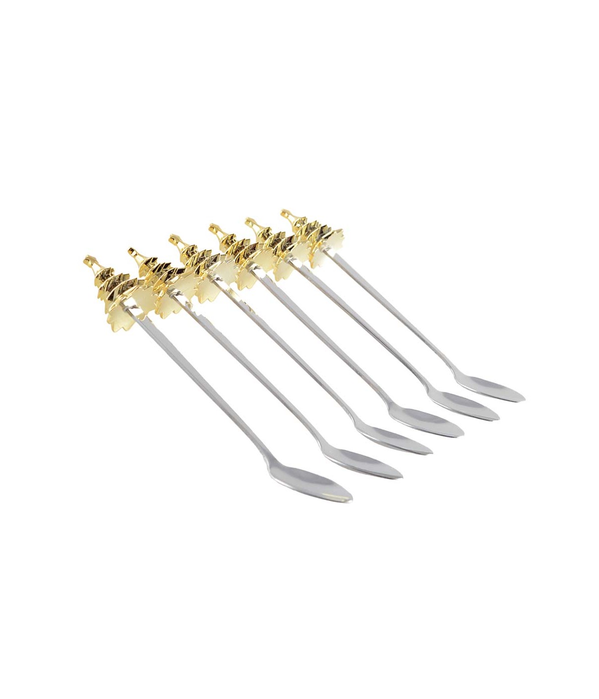 Golden Christmas tree spoons - set of 6