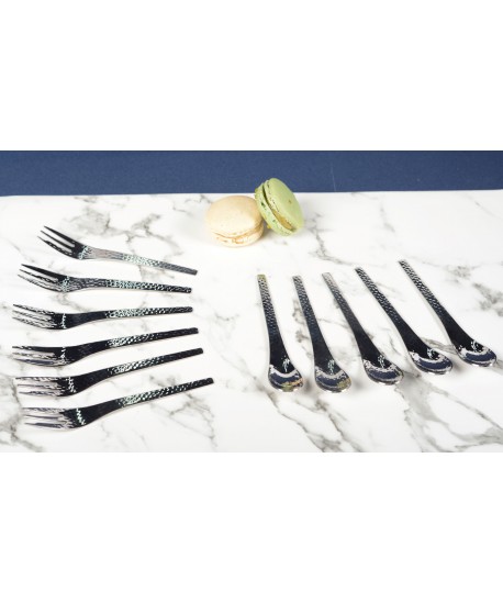 Hammered silver spoons - set of 6