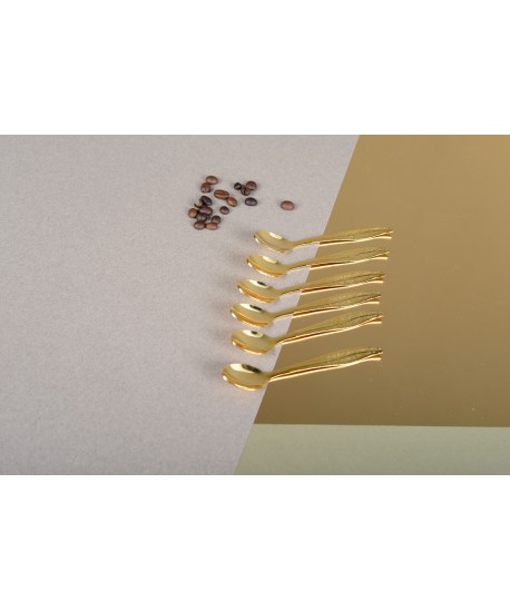 Cuillères feuilles dorées - lot de 6
