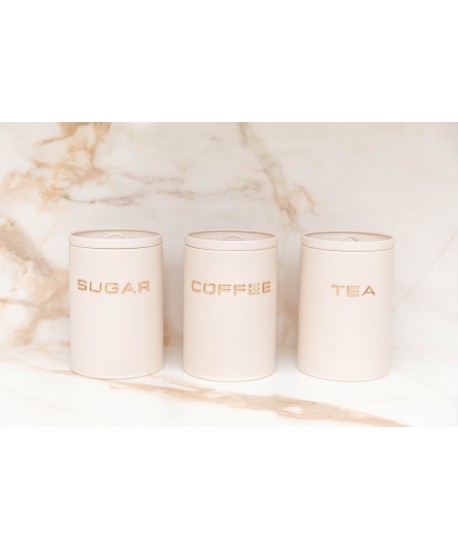 Boîte à sucre beige 11x11x16cm