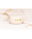 Beige cake dish with cover 28x28x15cm