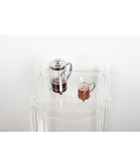 Glass coffee cups with silver metal decoration - set of 2