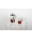 Glass coffee maker with silver metal decoration 9x9x18cm