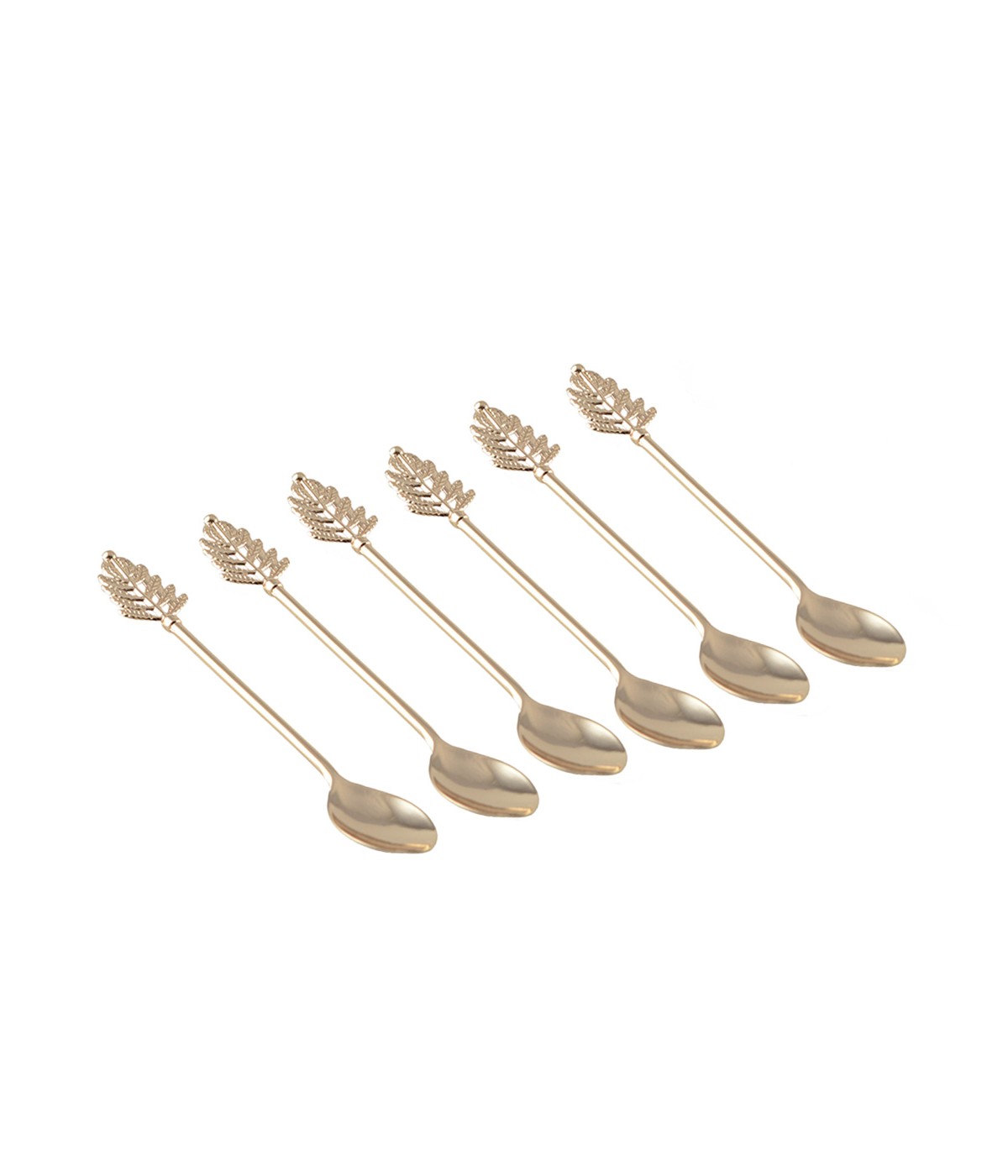 Golden leaf coffee spoons - set of 6