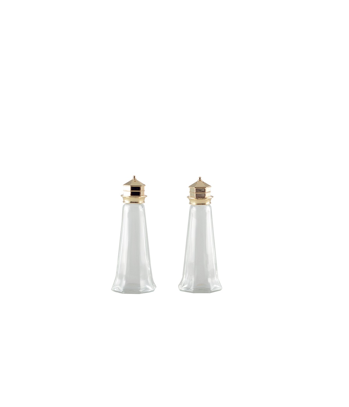 Golden salt and pepper shaker set 4.6x4.6x11.5cm