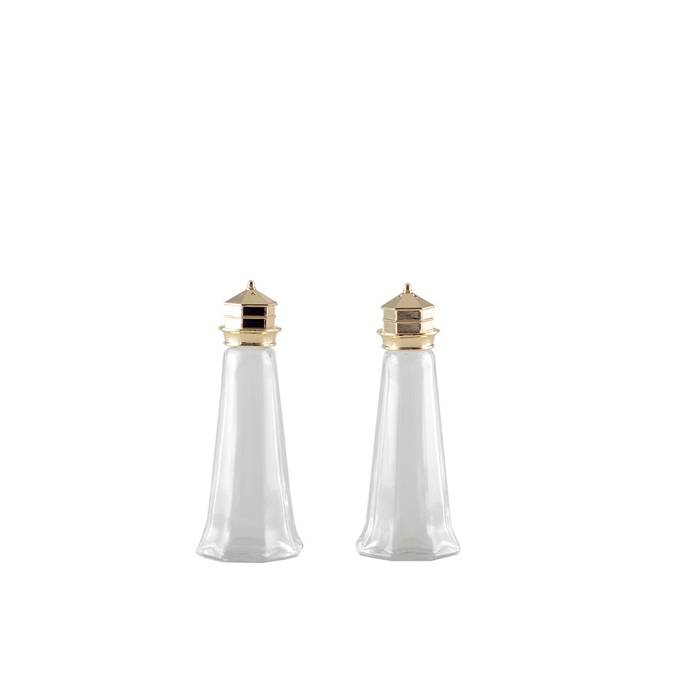 Golden salt and pepper shaker set 4.6x4.6x11.5cm