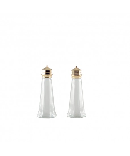 Golden salt and pepper shaker set 4.6x4.6x11.5cm