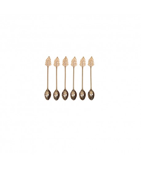 Golden leaf coffee spoons - set of 6