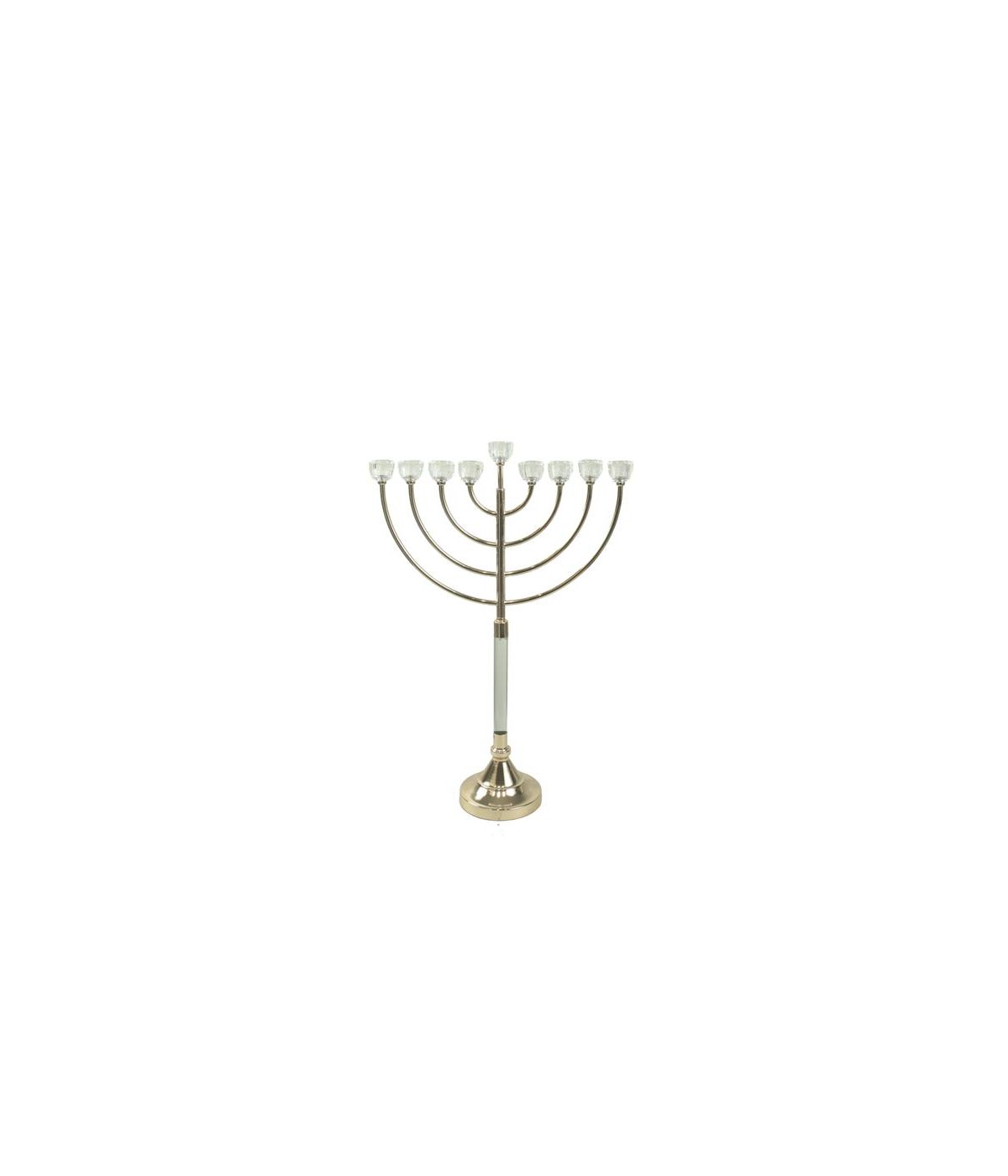 Golden menorah on stand 46x15x65cm