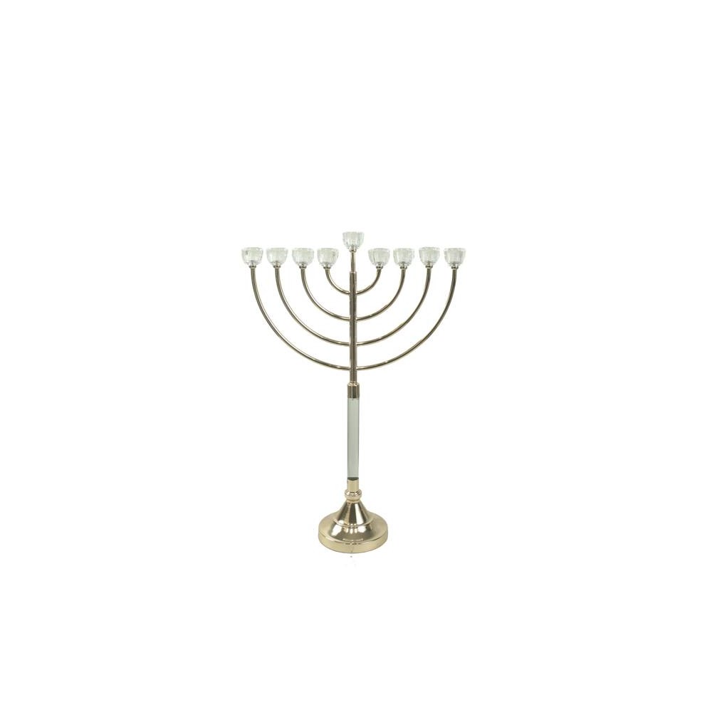 Golden menorah on stand 46x15x65cm