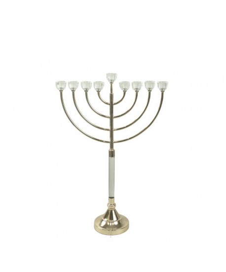 Golden menorah on stand 46x15x65cm