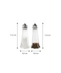 Silver salt and pepper shaker set 4.6x4.6x11.5cm