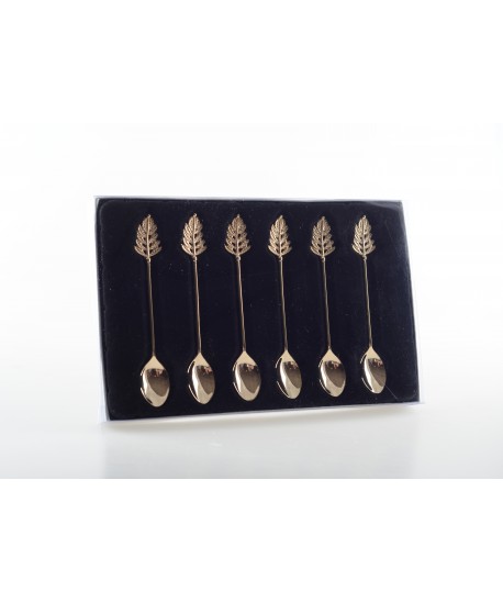 Golden leaf coffee spoons - set of 6