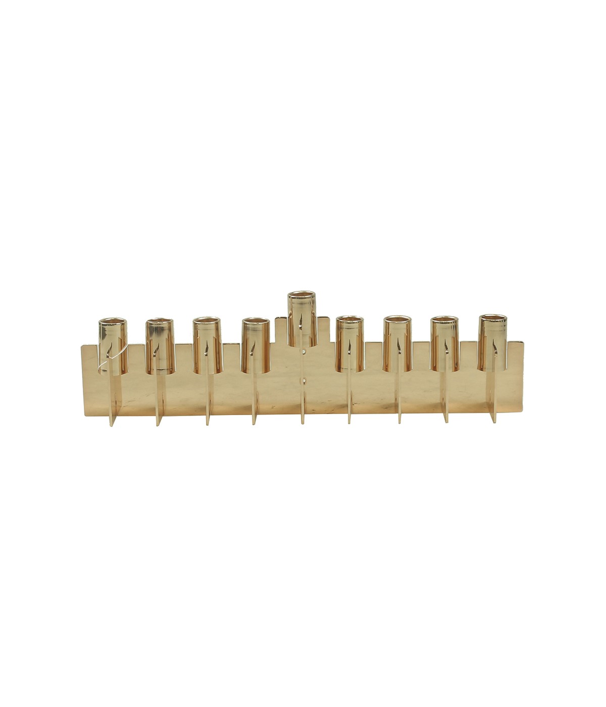 Straight golden menorah 42x8x12cm