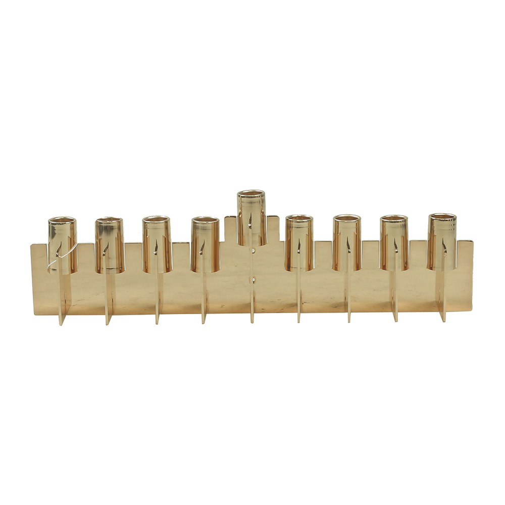 Straight golden menorah 42x8x12cm