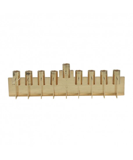 Straight golden menorah 42x8x12cm