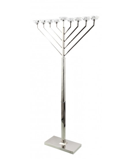 Menorah argent sur pied 78x21x149 cm