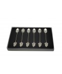 Silver leaf coffee spoons - set of 6