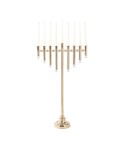 Tall golden Ilara menorah on stand 51x26x140cm
