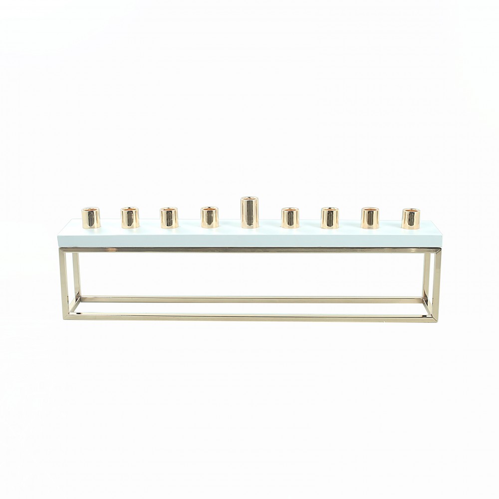 Menorah rectangulaire dorée h.20cm