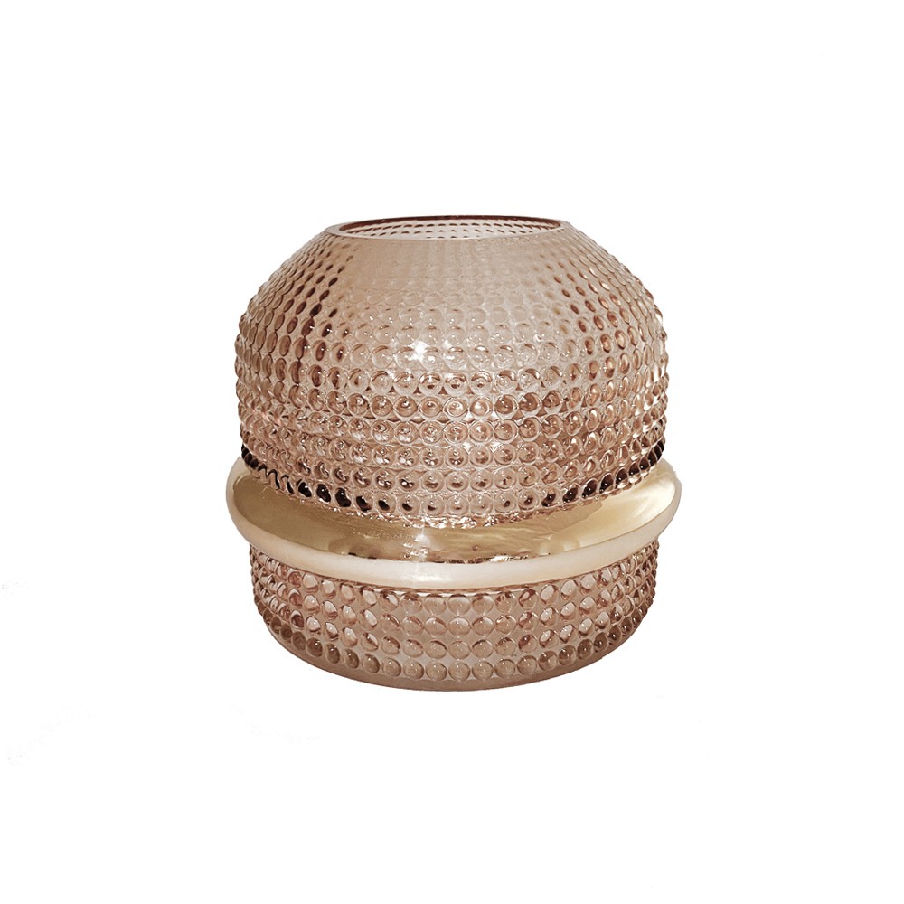 Vase ambre bord doré 18x15cm