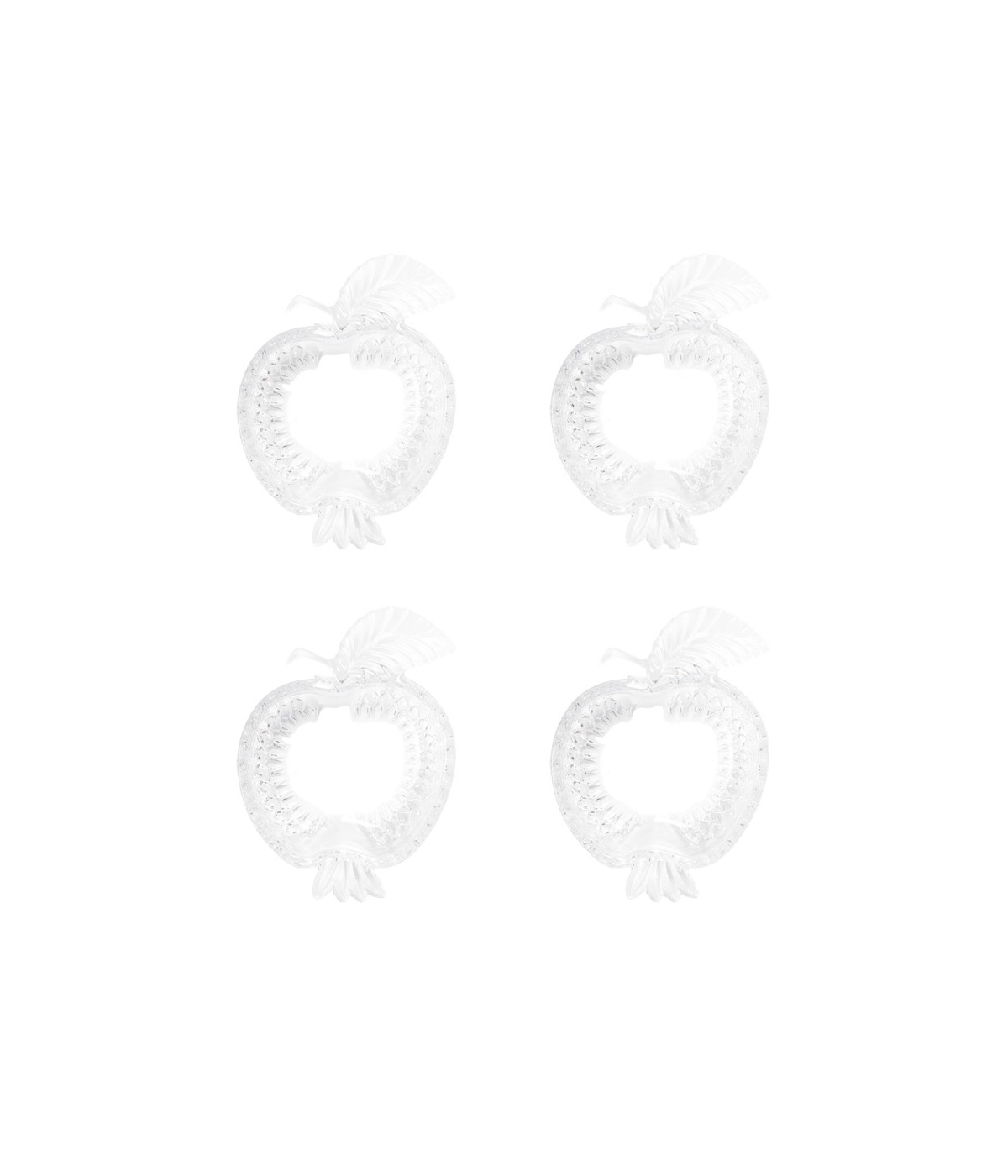 Coupelles en verre pomme 16.5x12.2x4.5cm - lot de 4