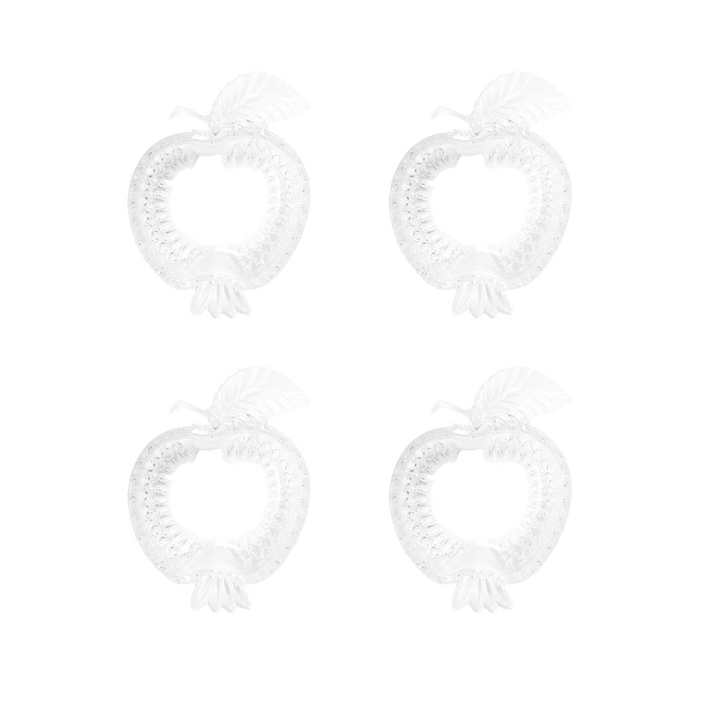 Coupelles en verre pomme 16.5x12.2x4.5cm - lot de 4