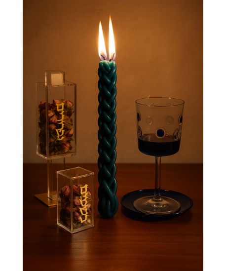 Blue Havdalah candle h.26cm