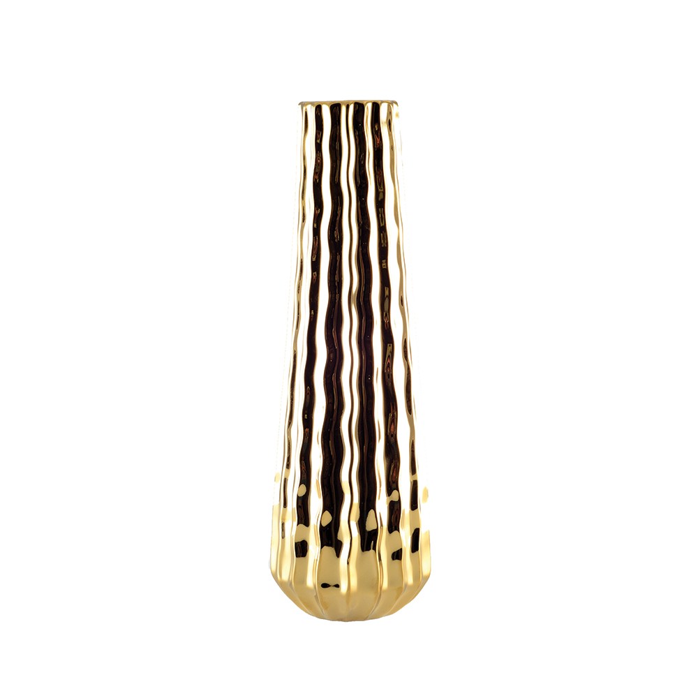 Shiny gold vase 10.5x10.5x35.5cm