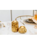 Shiny gold candle holder 9.5x9.5x6cm