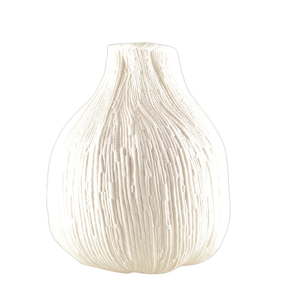 Large creamy white round vase 29x29x32cm