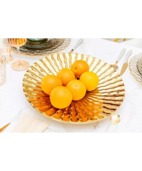 Coupe décorative dorée brillant 36x36x5.5cm