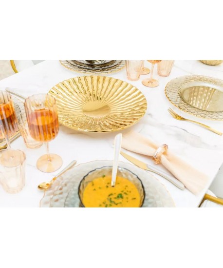 Coupe décorative dorée brillant 36x36x5.5cm