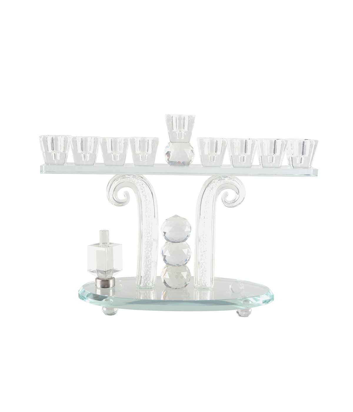 Crystal 9-light menorah 27x16cm