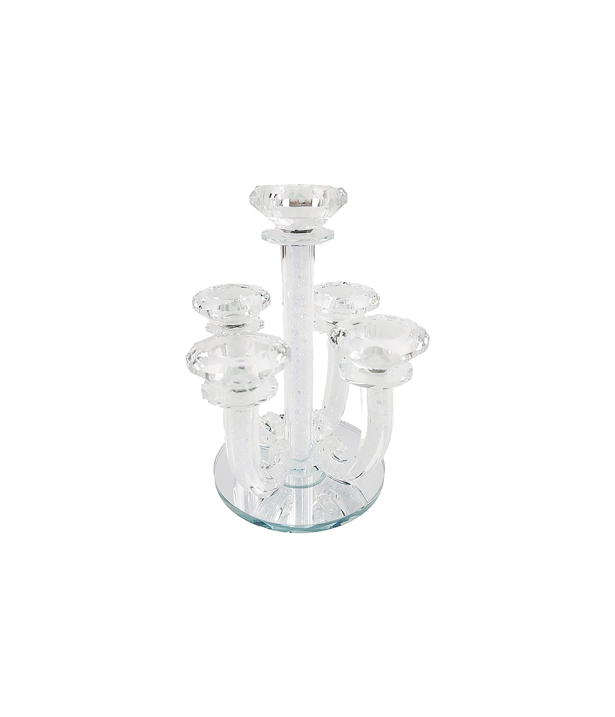 Crystal candle holder with diamonds 20x20x23cm